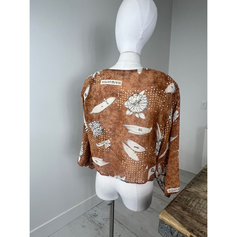 Dorothy Schoelen PLATINUM Art To Wear Boxy Cropped Top - Picture 3 of 9